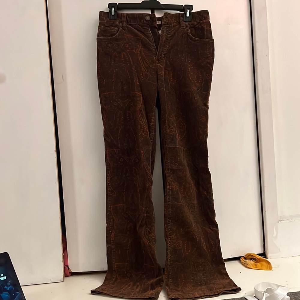 Corduroy paisley pants